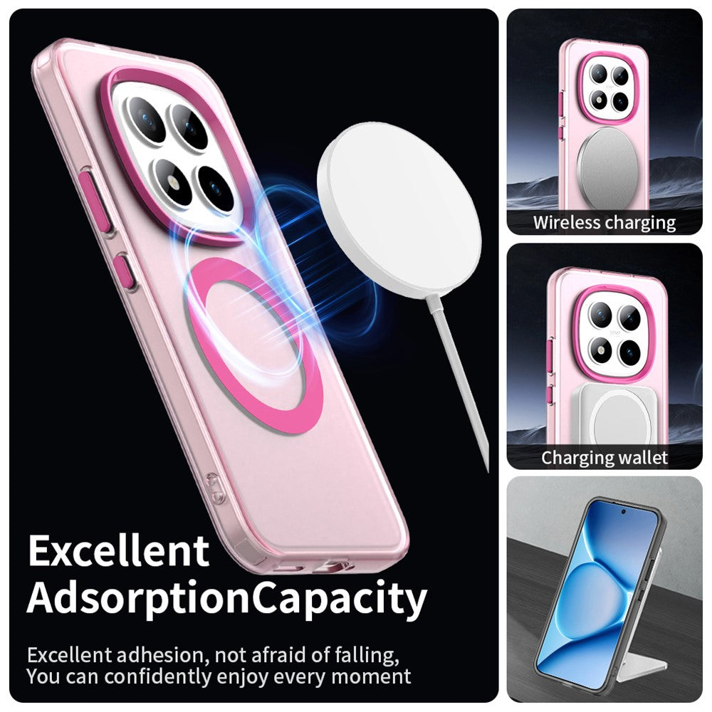 For Xiaomi Poco M8 Pro 5G / Redmi Note 15 Pro+ 5G (Global) Magnetic Case Anti Drop Hybrid Phone Back Cover - Red