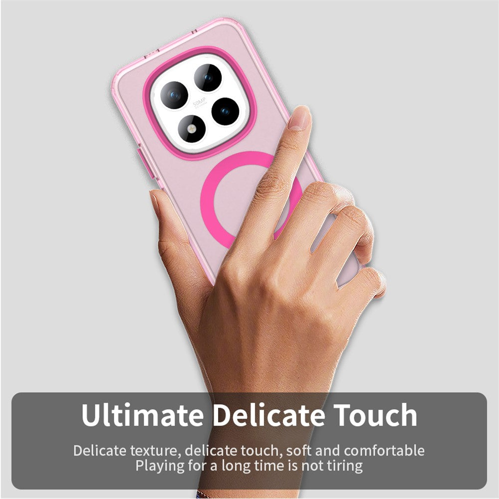 For Xiaomi Poco M8 Pro 5G / Redmi Note 15 Pro+ 5G (Global) Magnetic Case Anti Drop Hybrid Phone Back Cover - Red