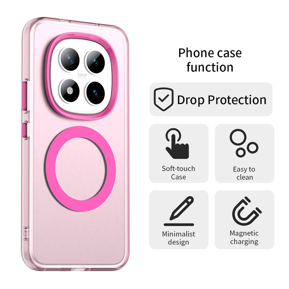 For Xiaomi Poco M8 Pro 5G / Redmi Note 15 Pro+ 5G (Global) Magnetic Case Anti Drop Hybrid Phone Back Cover - Red