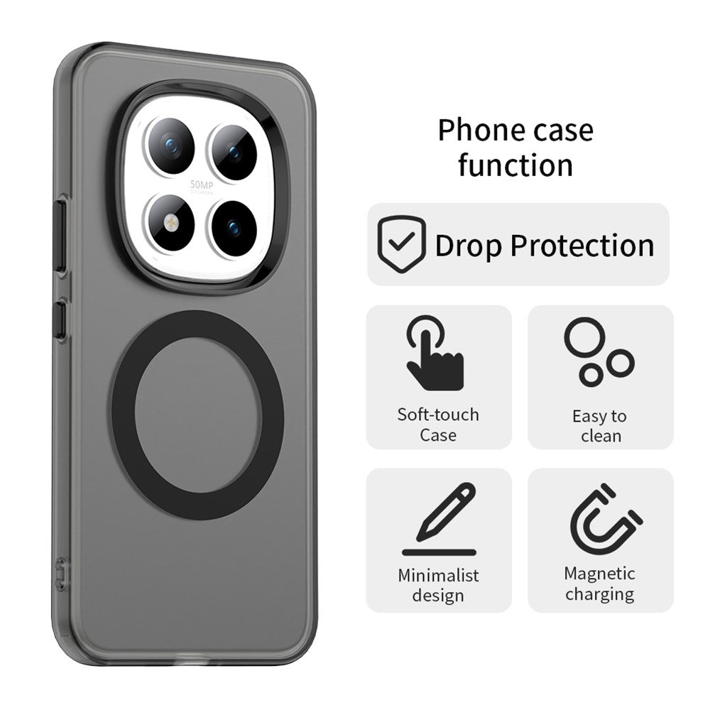 For Xiaomi Poco M8 Pro 5G / Redmi Note 15 Pro+ 5G (Global) Magnetic Case Anti Drop Hybrid Phone Back Cover - Black