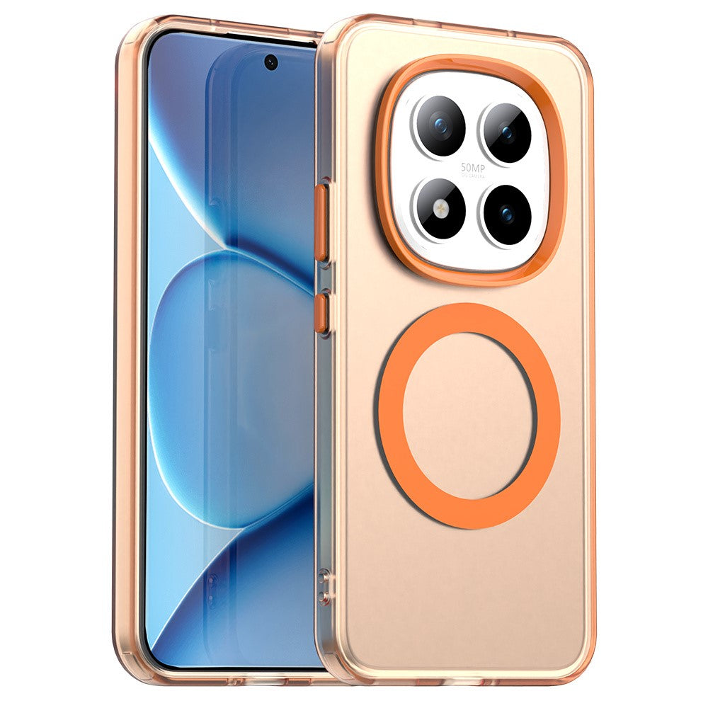For Xiaomi Poco M8 Pro 5G / Redmi Note 15 Pro+ 5G (Global) Magnetic Case Anti Drop Hybrid Phone Back Cover - Orange