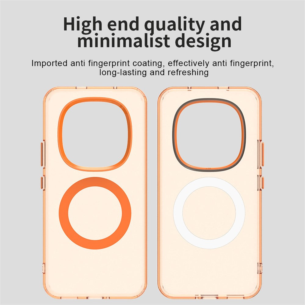 For Xiaomi Poco M8 Pro 5G / Redmi Note 15 Pro+ 5G (Global) Magnetic Case Anti Drop Hybrid Phone Back Cover - Orange