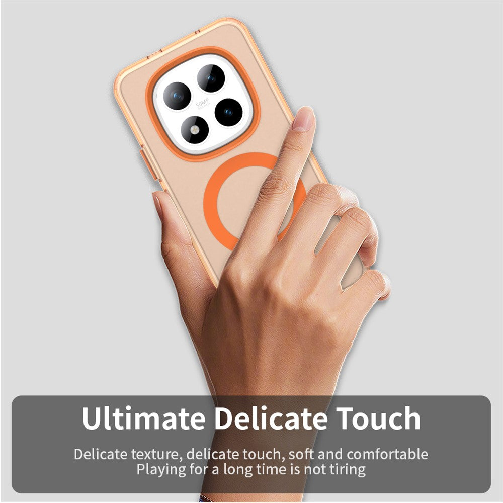 For Xiaomi Poco M8 Pro 5G / Redmi Note 15 Pro+ 5G (Global) Magnetic Case Anti Drop Hybrid Phone Back Cover - Orange