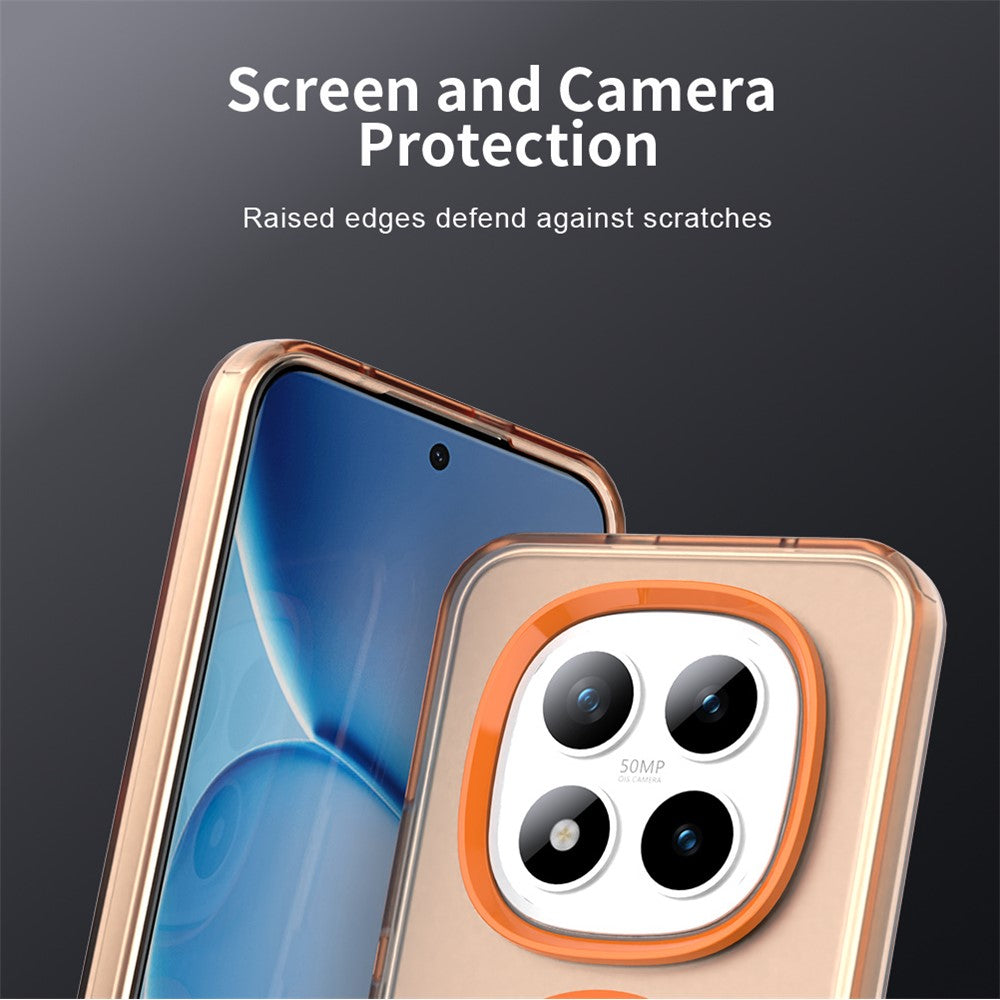 For Xiaomi Poco M8 Pro 5G / Redmi Note 15 Pro+ 5G (Global) Magnetic Case Anti Drop Hybrid Phone Back Cover - Orange