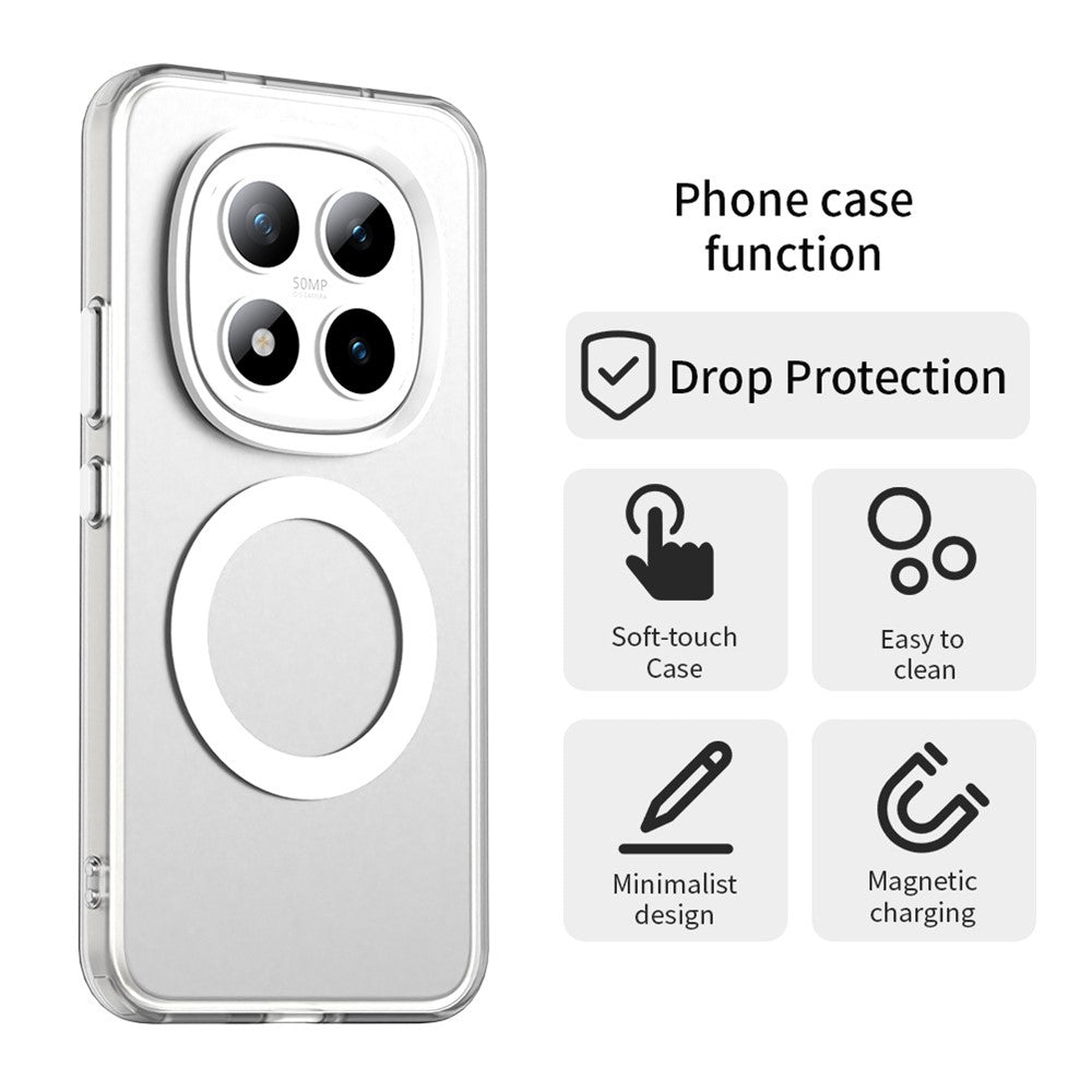 For Xiaomi Poco M8 Pro 5G / Redmi Note 15 Pro+ 5G (Global) Magnetic Case Anti Drop Hybrid Phone Back Cover - White
