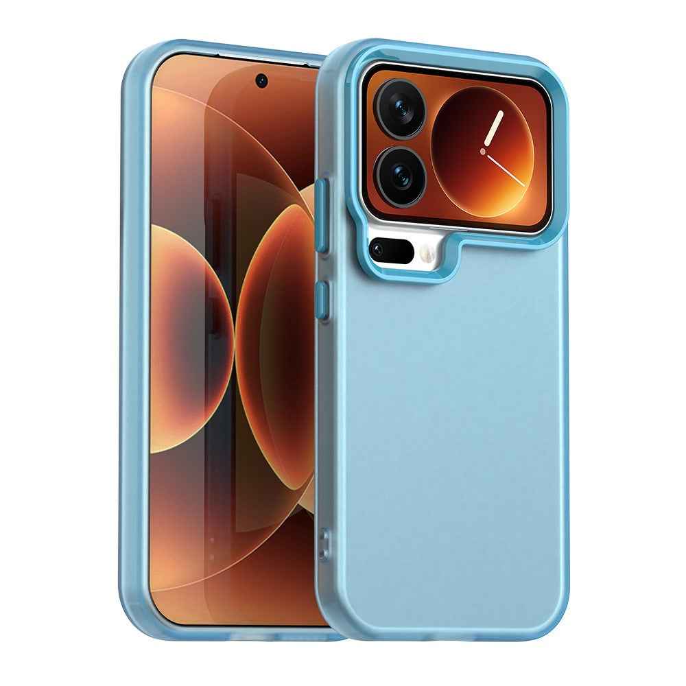 For Xiaomi 17 Pro Case PC + TPU + PET Matte Anti-Drop Phone Back Cover - Blue