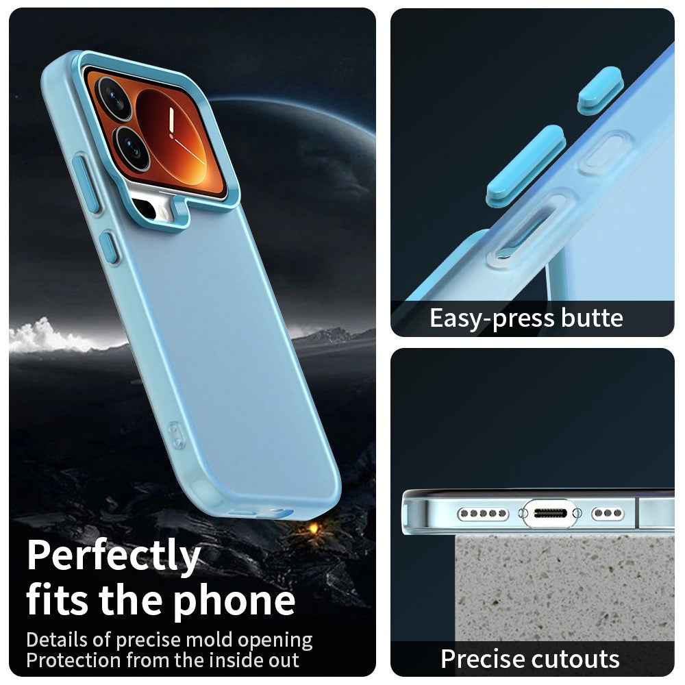 For Xiaomi 17 Pro Case PC + TPU + PET Matte Anti-Drop Phone Back Cover - Blue