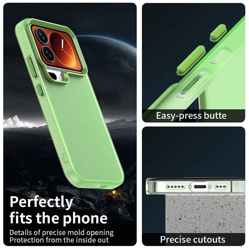 For Xiaomi 17 Pro Case PC + TPU + PET Matte Anti-Drop Phone Back Cover - Green