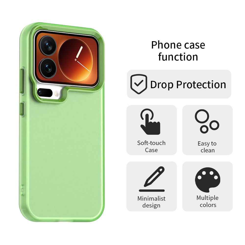 For Xiaomi 17 Pro Case PC + TPU + PET Matte Anti-Drop Phone Back Cover - Green