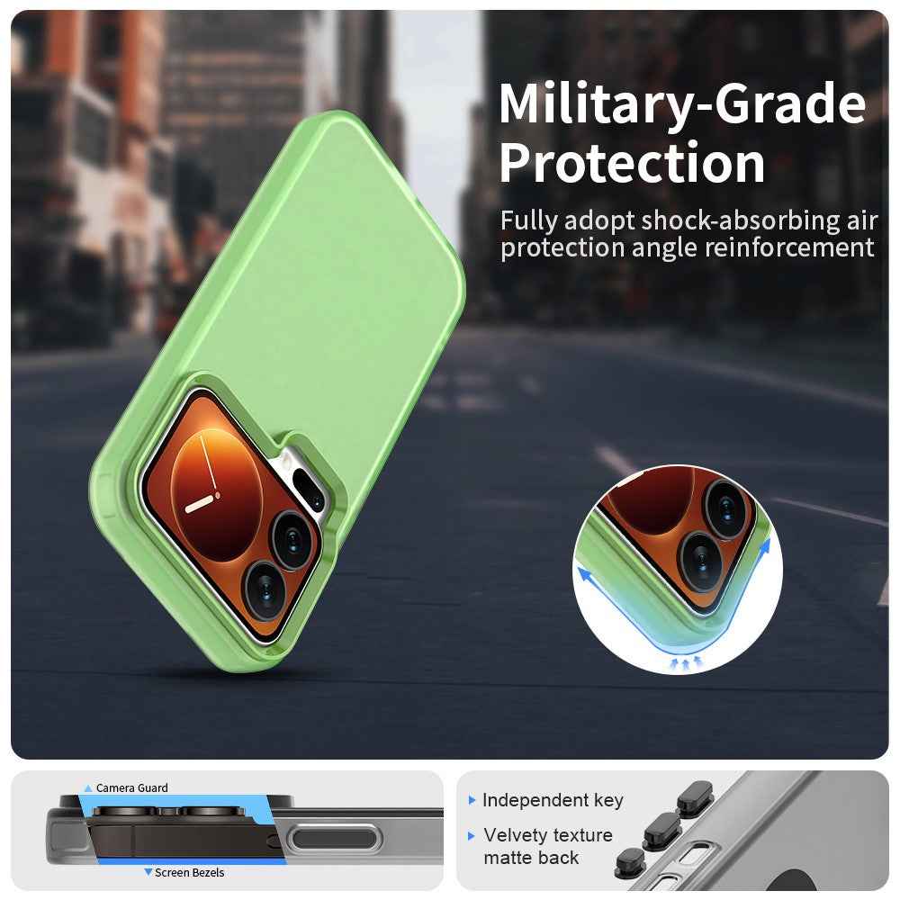For Xiaomi 17 Pro Case PC + TPU + PET Matte Anti-Drop Phone Back Cover - Green