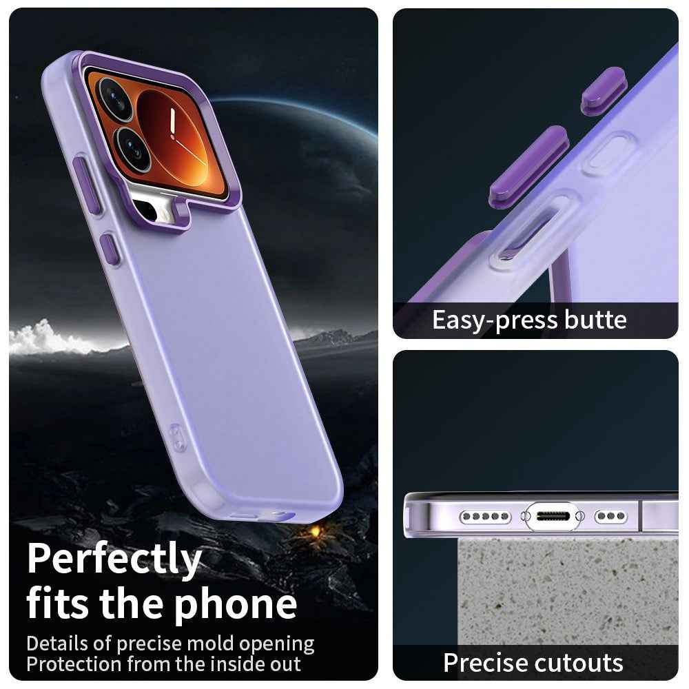 For Xiaomi 17 Pro Case PC + TPU + PET Matte Anti-Drop Phone Back Cover - Purple