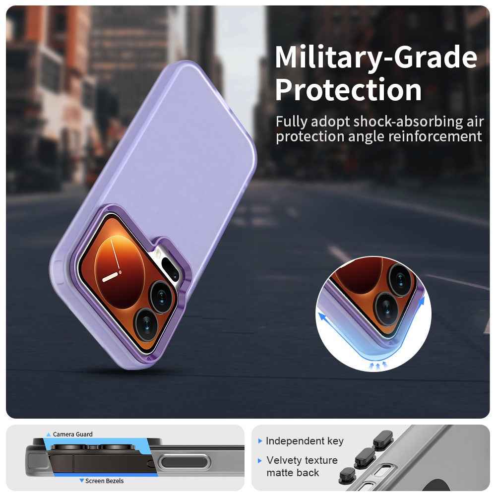 For Xiaomi 17 Pro Case PC + TPU + PET Matte Anti-Drop Phone Back Cover - Purple