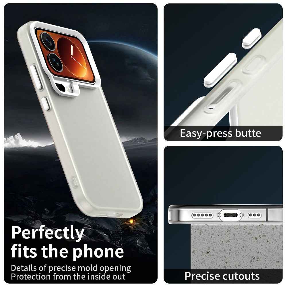 For Xiaomi 17 Pro Case PC + TPU + PET Matte Anti-Drop Phone Back Cover - White