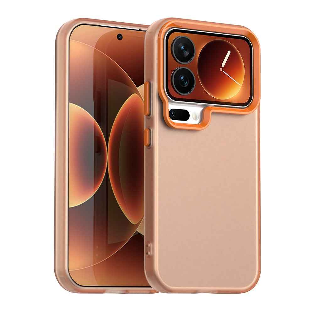For Xiaomi 17 Pro Case PC + TPU + PET Matte Anti-Drop Phone Back Cover - Orange