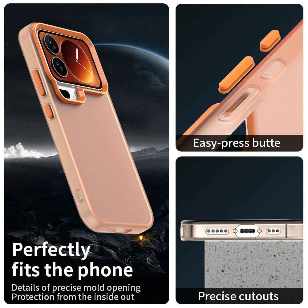 For Xiaomi 17 Pro Case PC + TPU + PET Matte Anti-Drop Phone Back Cover - Orange