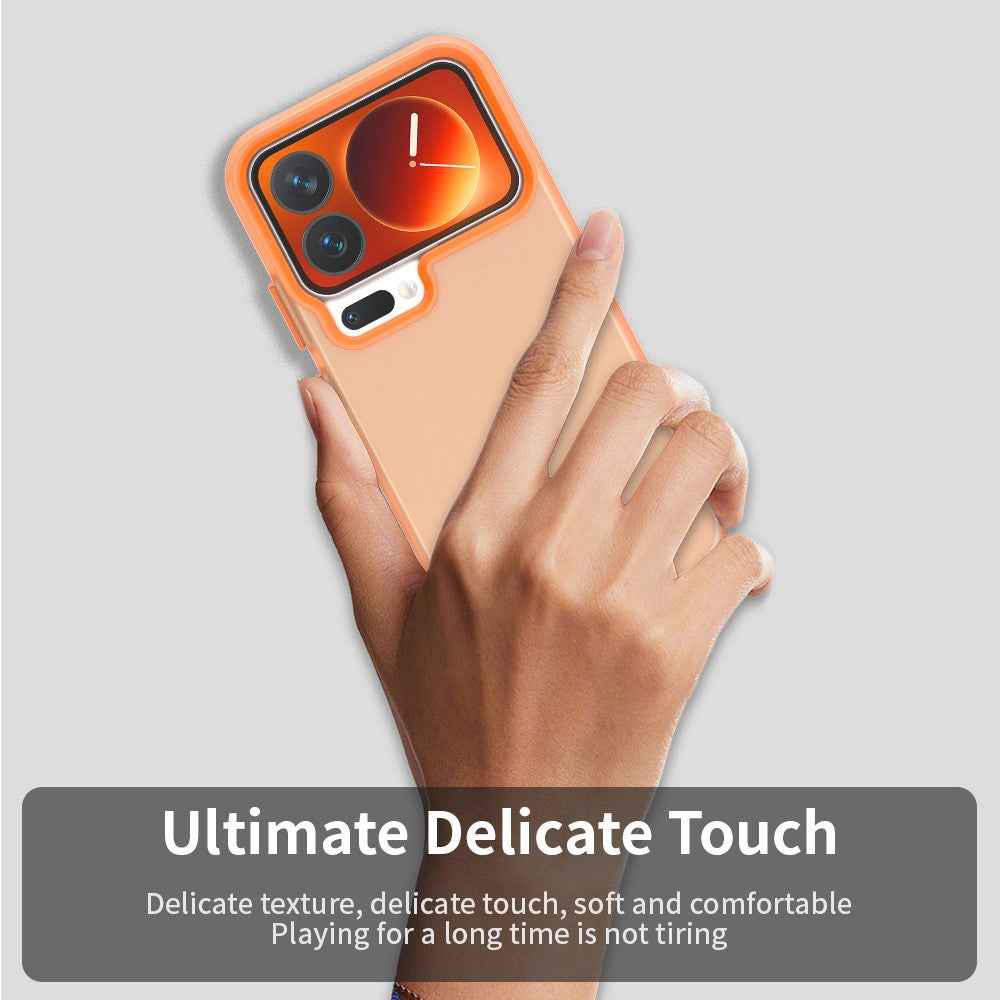 For Xiaomi 17 Pro Case PC + TPU + PET Matte Anti-Drop Phone Back Cover - Orange