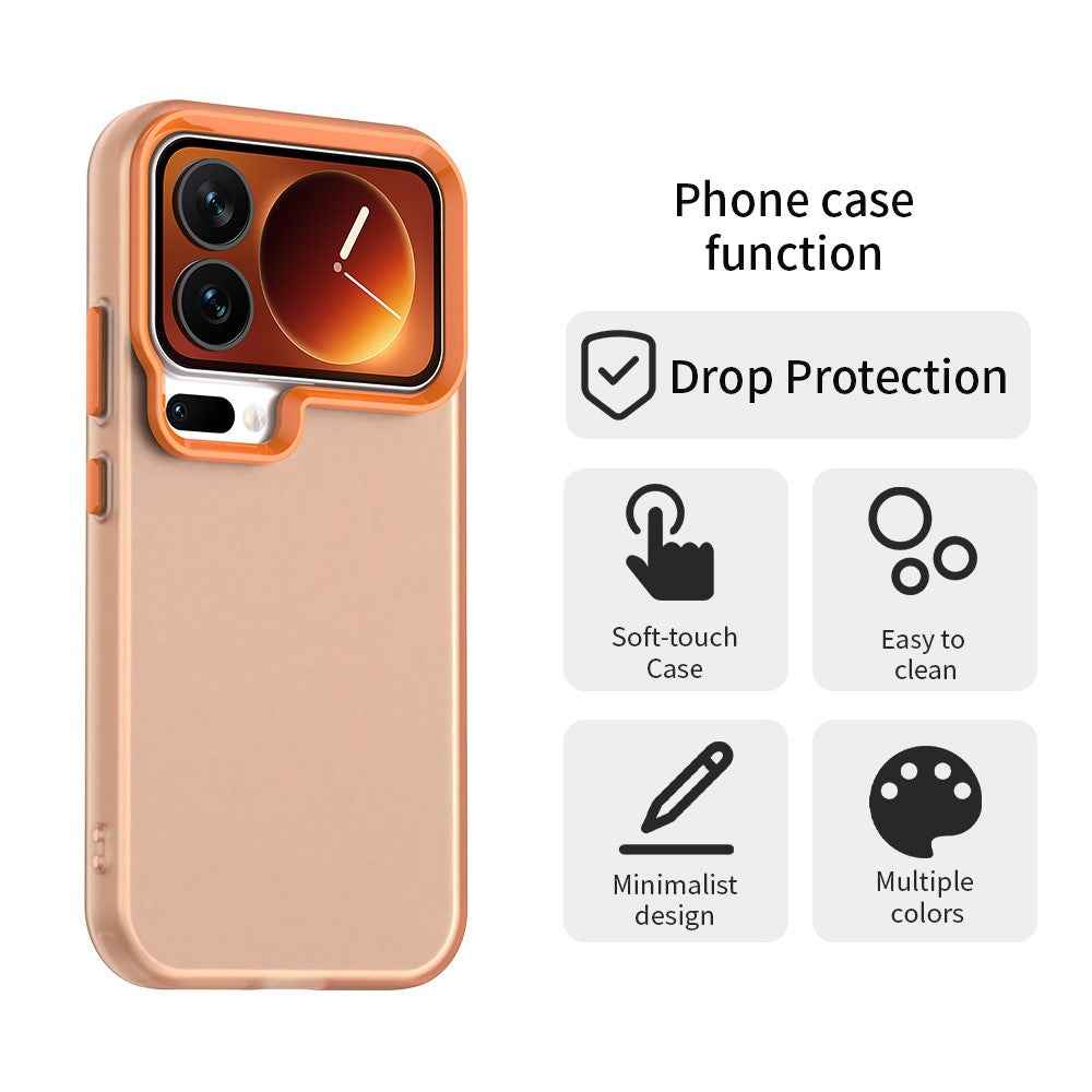 For Xiaomi 17 Pro Case PC + TPU + PET Matte Anti-Drop Phone Back Cover - Orange
