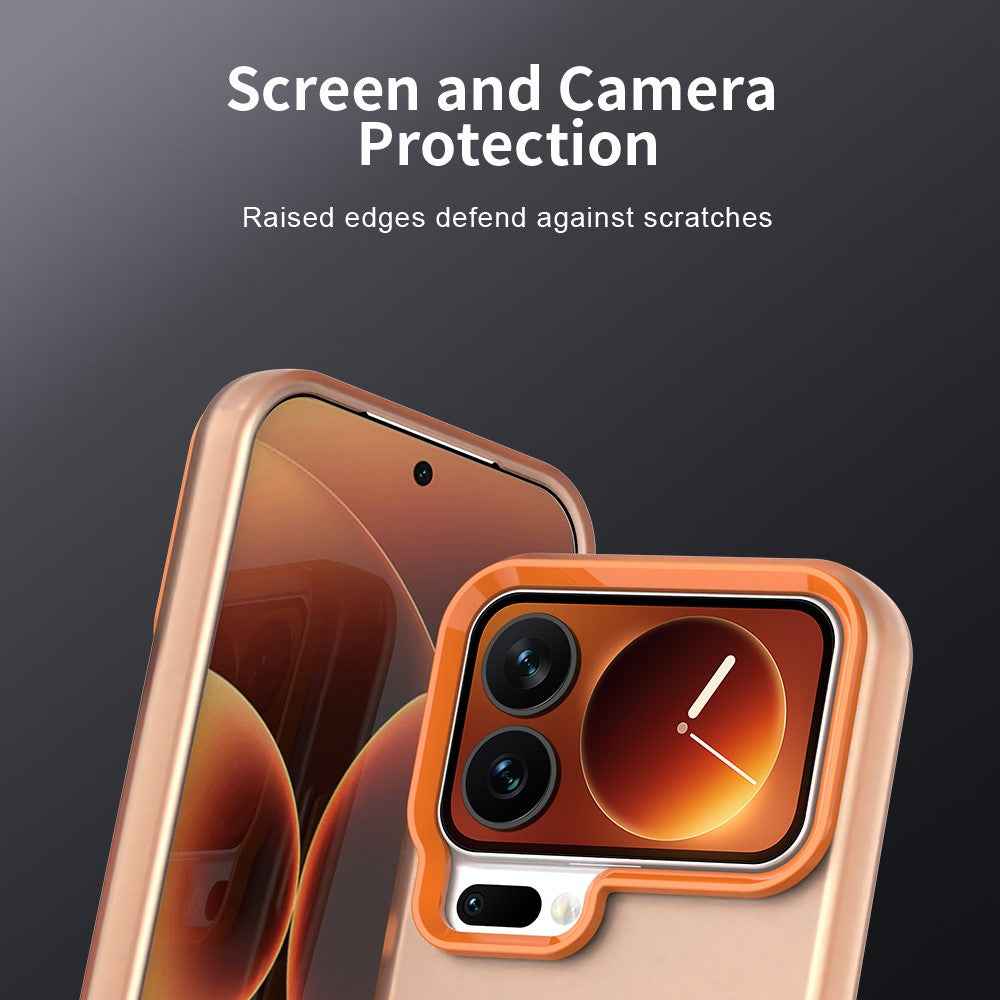 For Xiaomi 17 Pro Case PC + TPU + PET Matte Anti-Drop Phone Back Cover - Orange