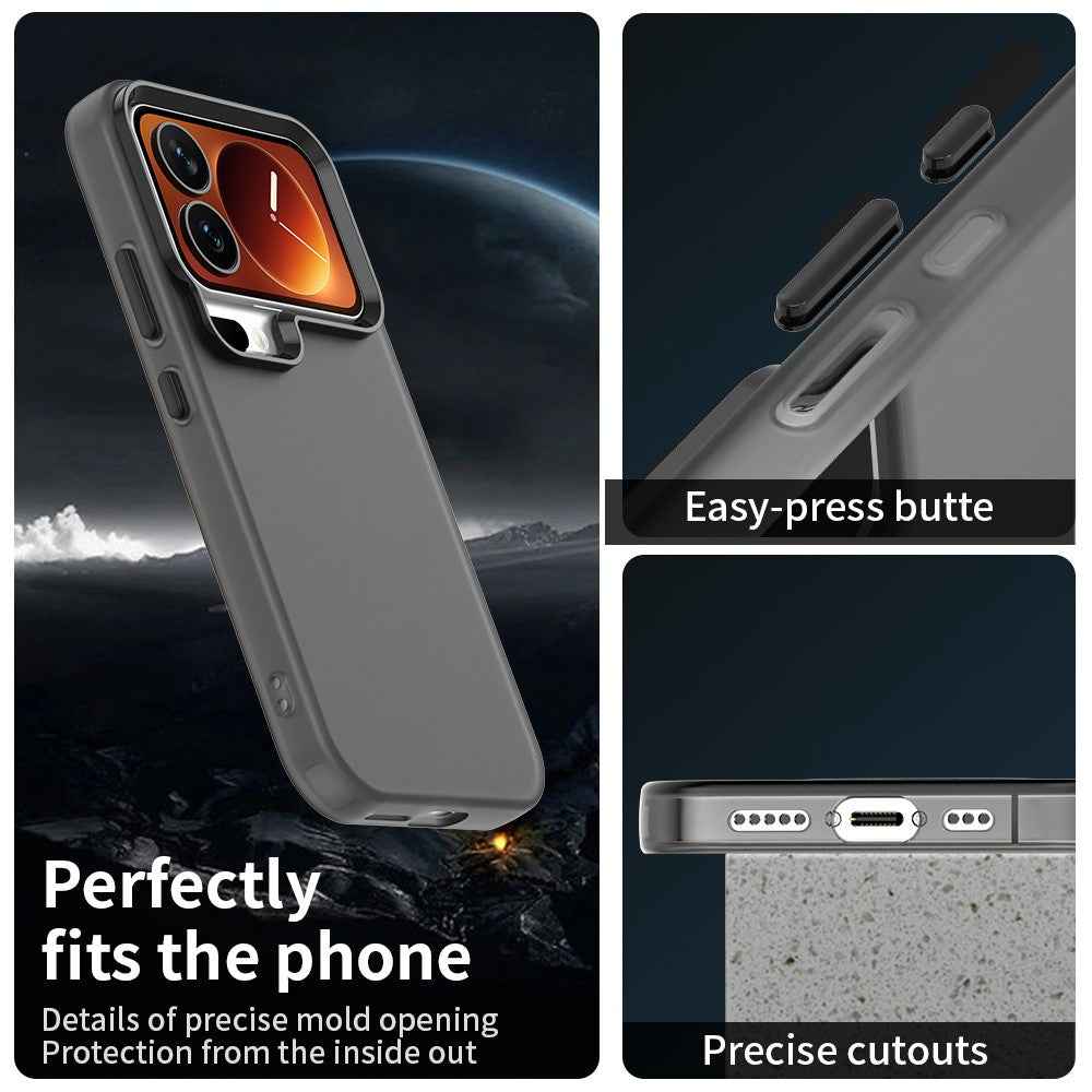 For Xiaomi 17 Pro Case PC + TPU + PET Matte Anti-Drop Phone Back Cover - Black