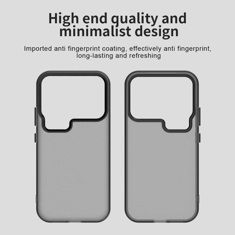 For Xiaomi 17 Pro Case PC + TPU + PET Matte Anti-Drop Phone Back Cover - Black