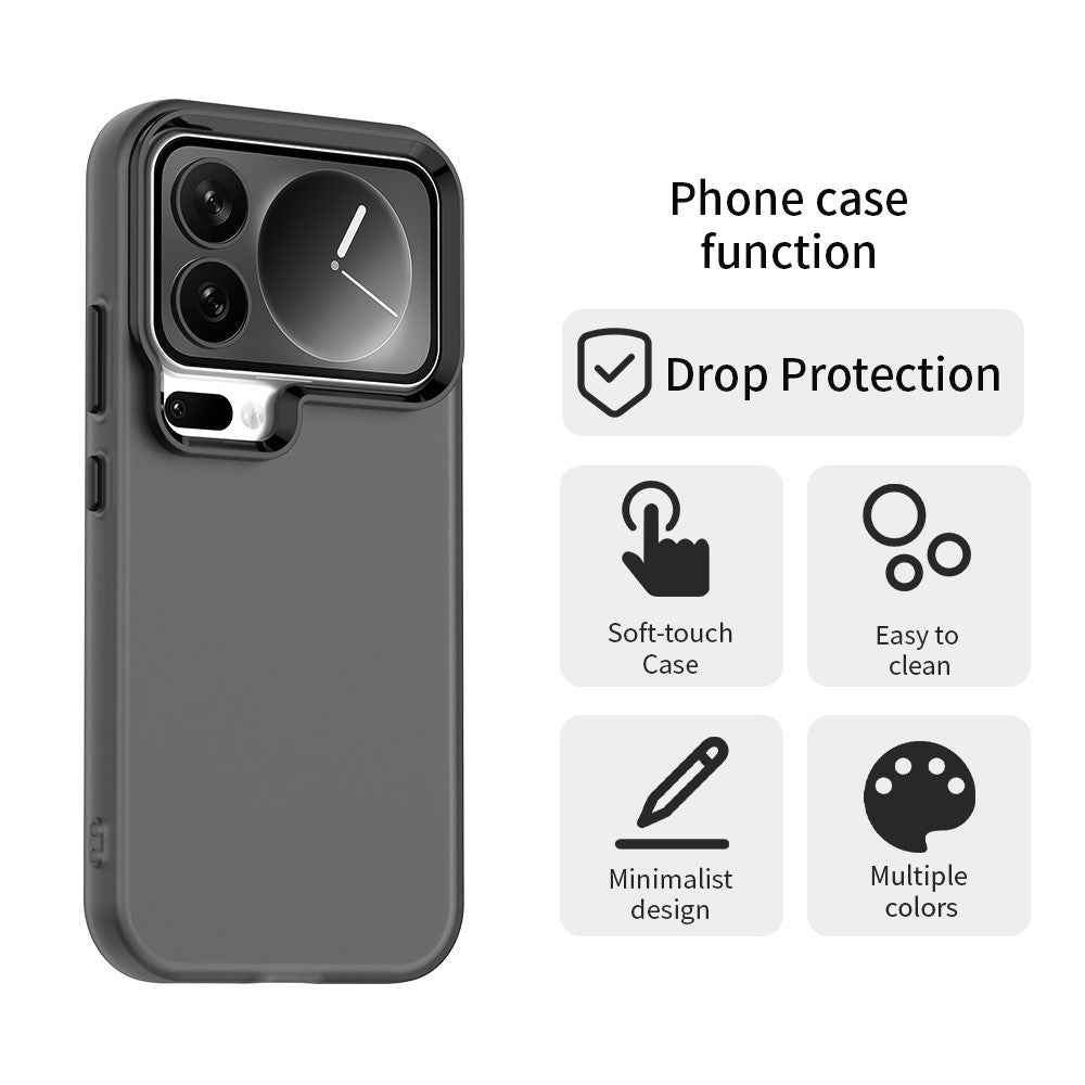 For Xiaomi 17 Pro Case PC + TPU + PET Matte Anti-Drop Phone Back Cover - Black