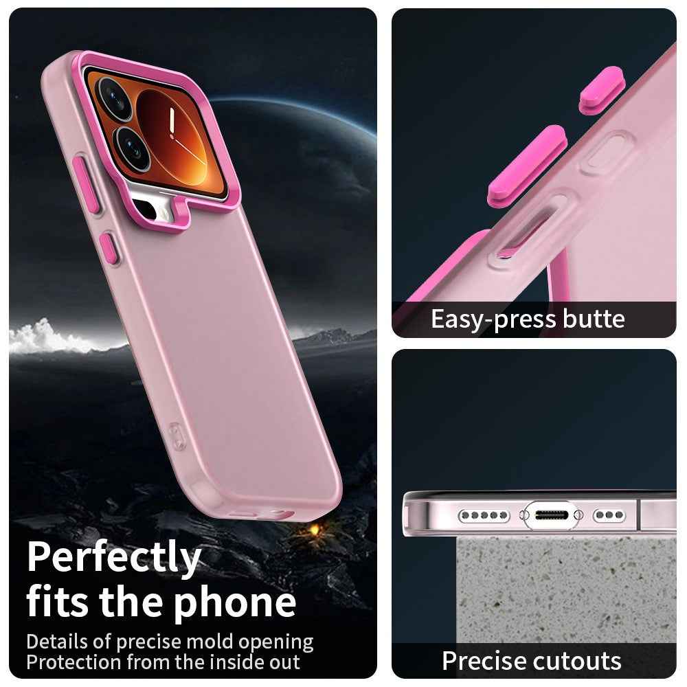For Xiaomi 17 Pro Case PC + TPU + PET Matte Anti-Drop Phone Back Cover - Red