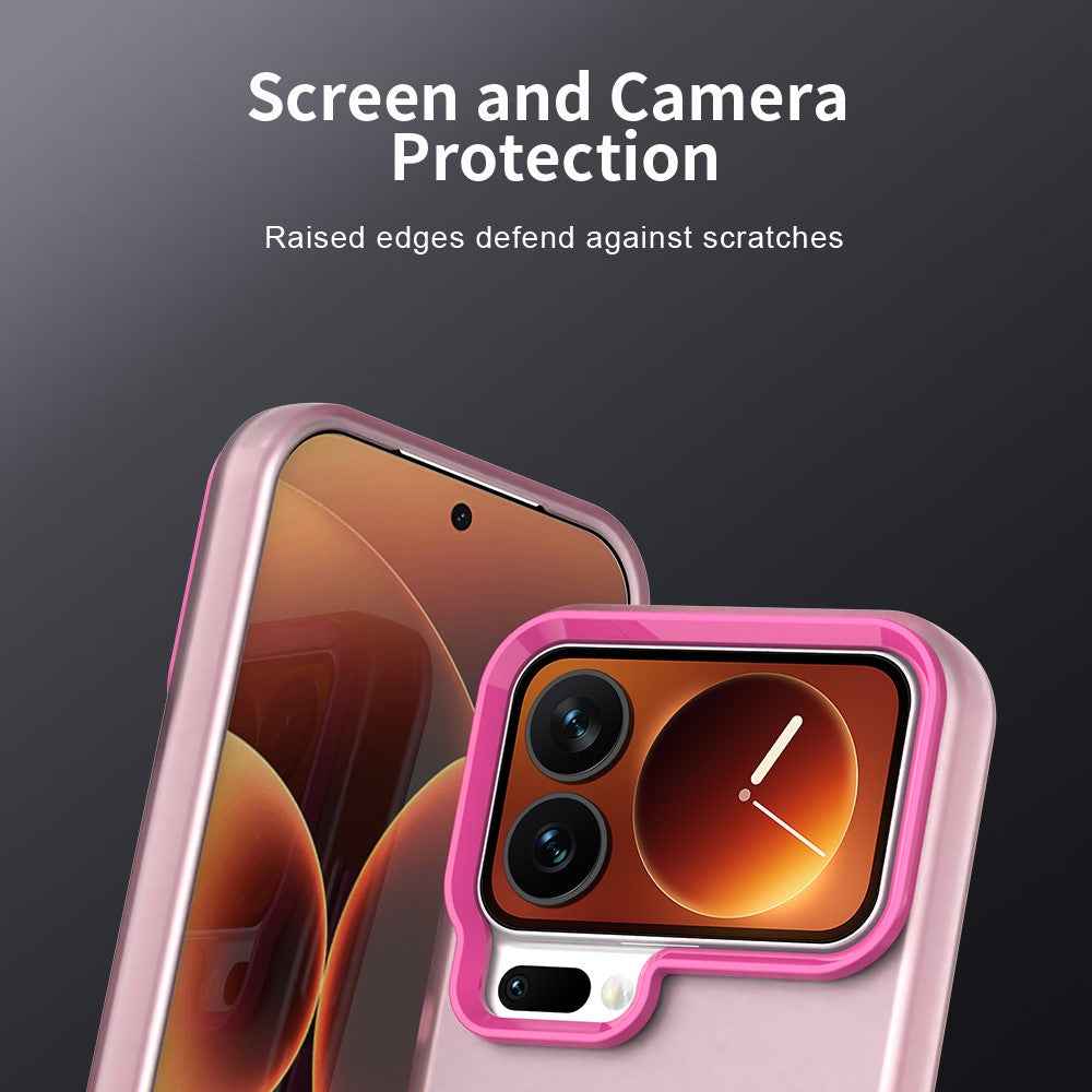 For Xiaomi 17 Pro Case PC + TPU + PET Matte Anti-Drop Phone Back Cover - Red