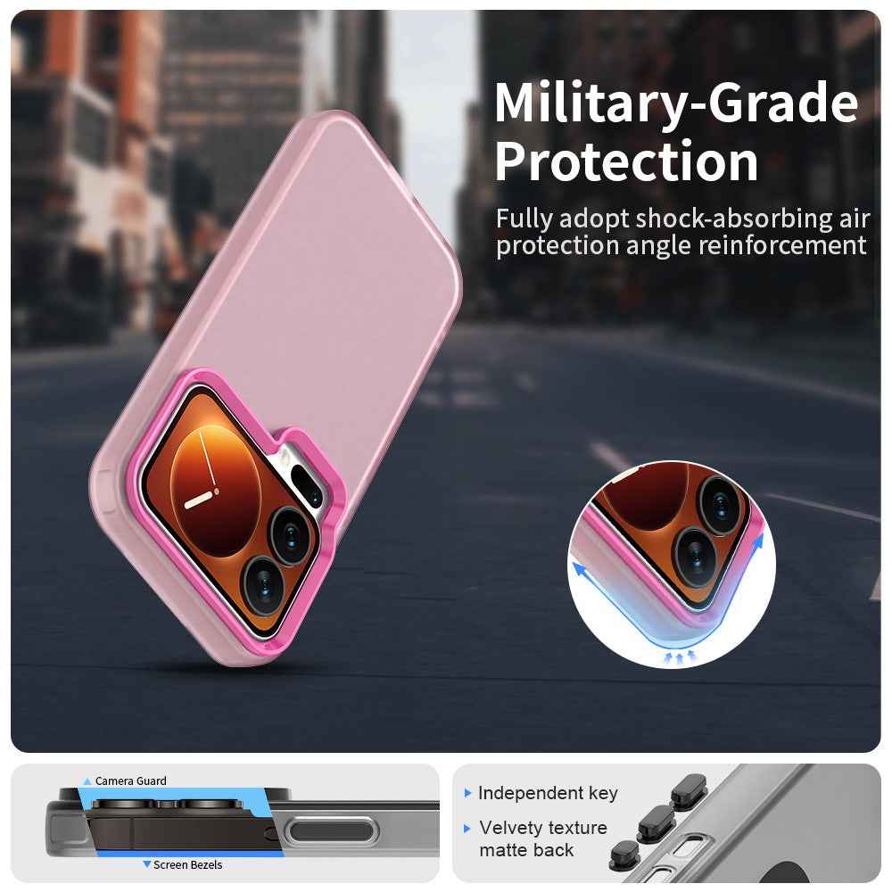 For Xiaomi 17 Pro Case PC + TPU + PET Matte Anti-Drop Phone Back Cover - Red