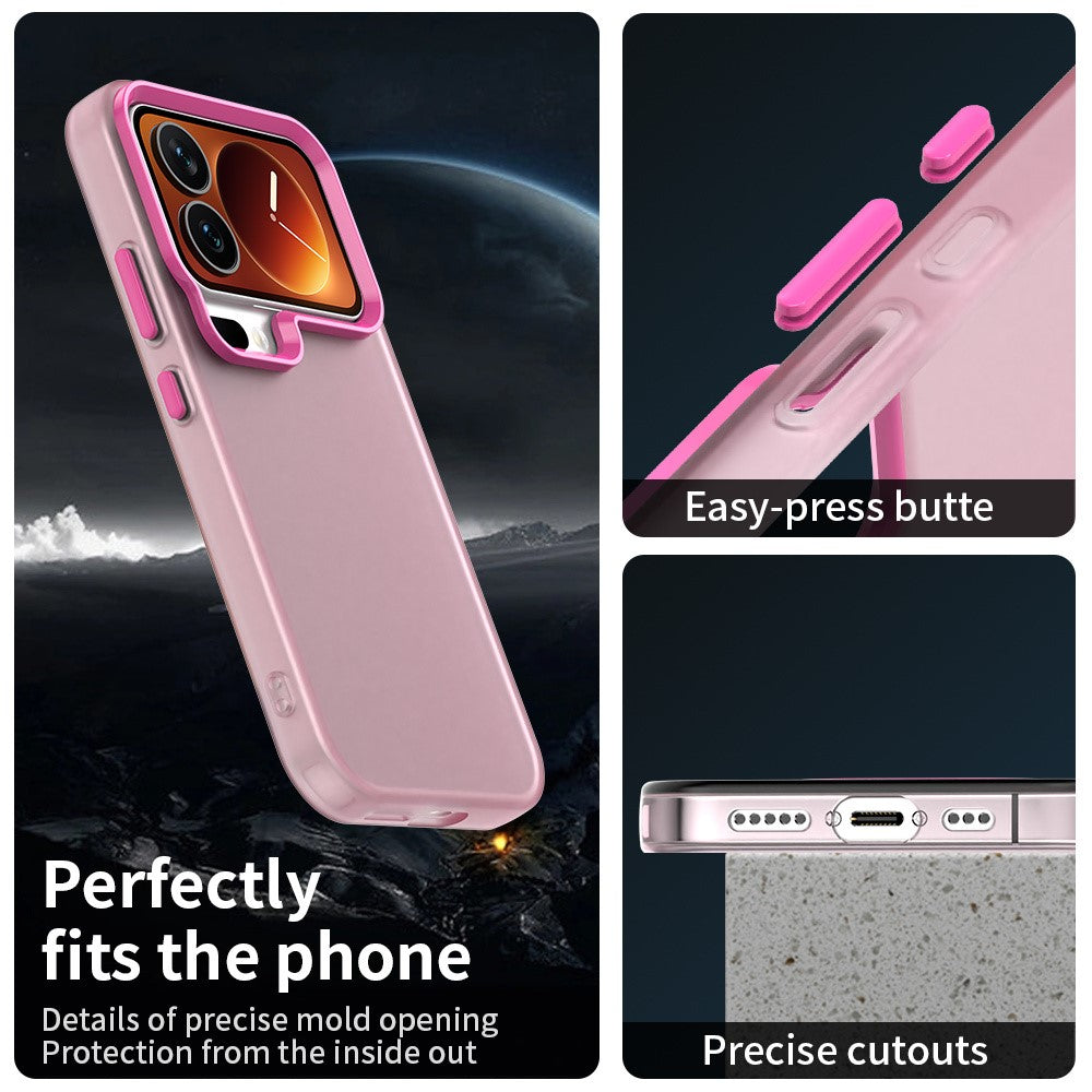 For Xiaomi 17 Pro Max Case PC + TPU + PET Matte Anti-Drop Phone Back Cover - Red