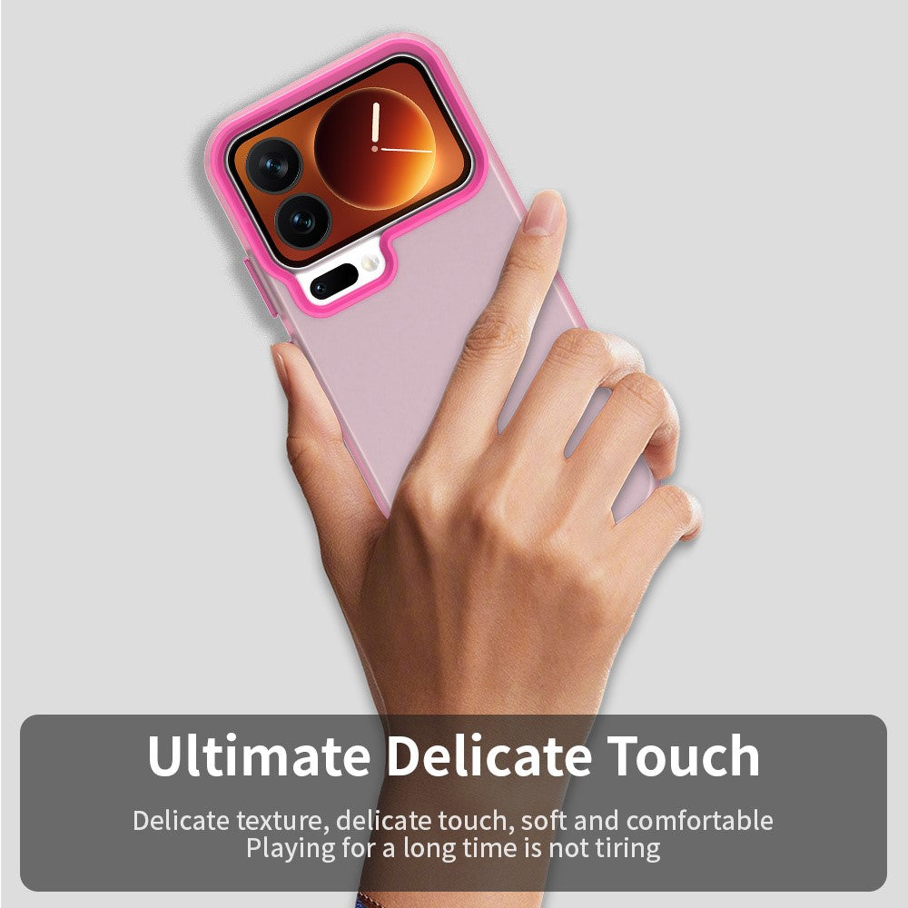 For Xiaomi 17 Pro Max Case PC + TPU + PET Matte Anti-Drop Phone Back Cover - Red