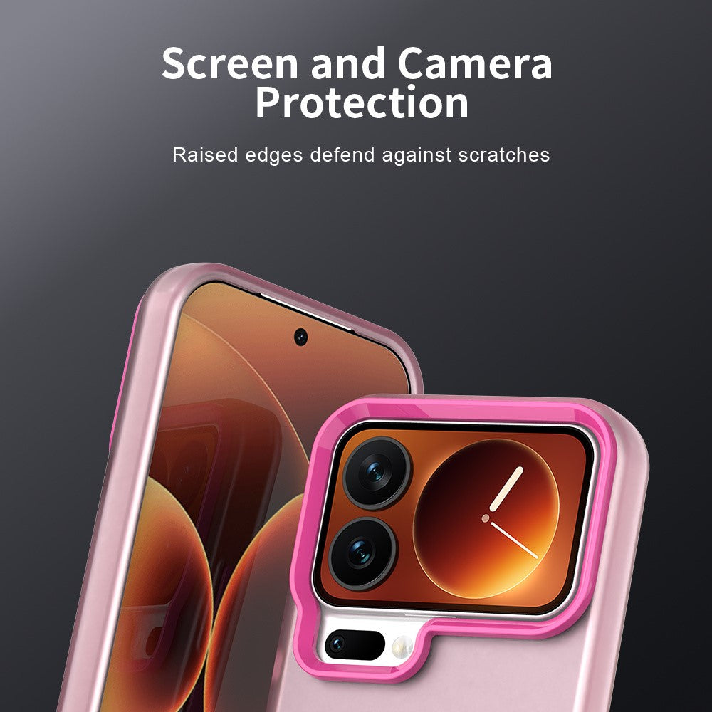 For Xiaomi 17 Pro Max Case PC + TPU + PET Matte Anti-Drop Phone Back Cover - Red