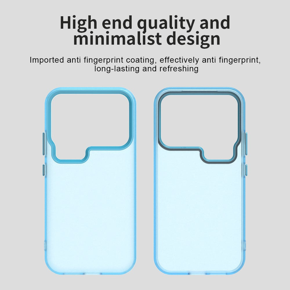 For Xiaomi 17 Pro Max Case PC + TPU + PET Matte Anti-Drop Phone Back Cover - Blue