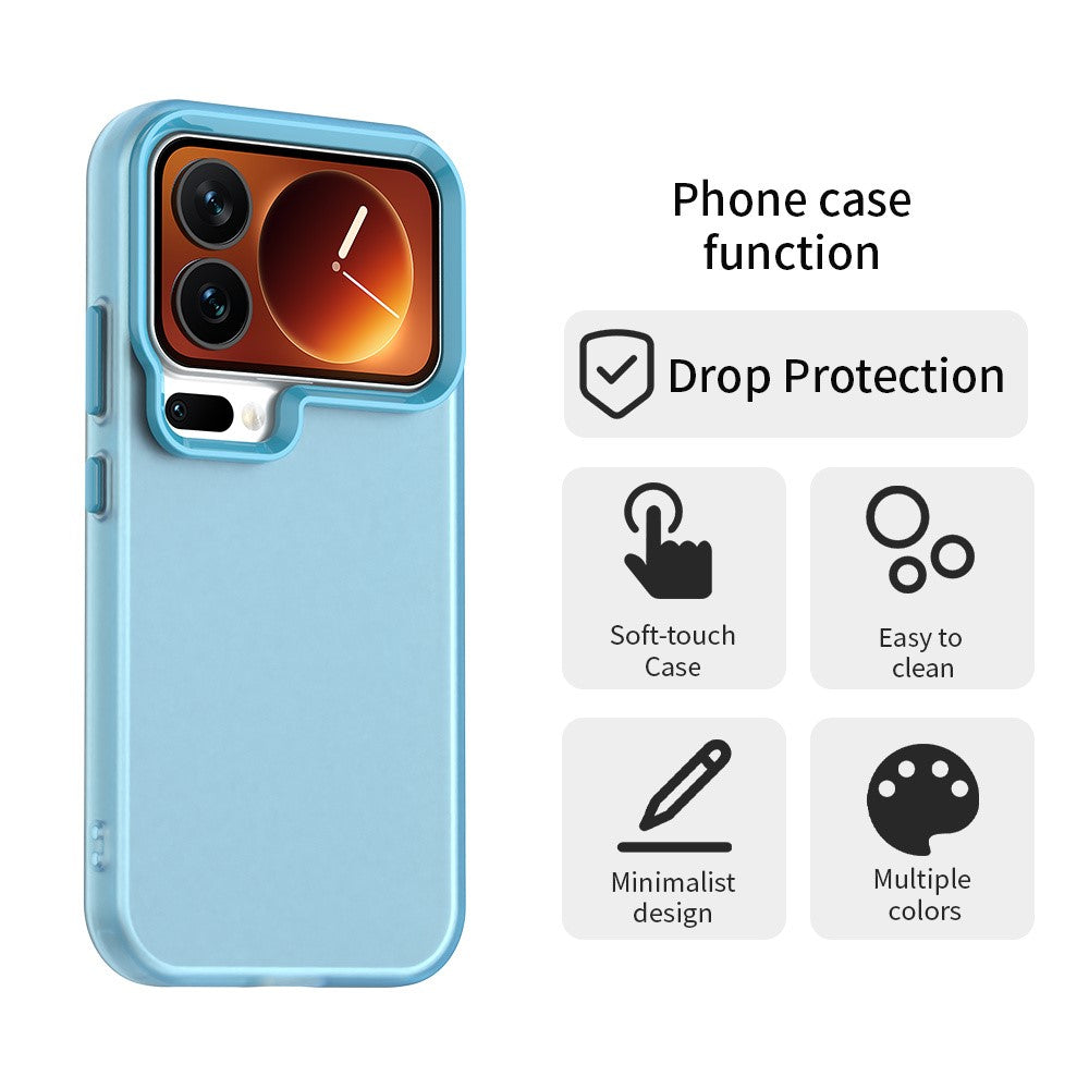 For Xiaomi 17 Pro Max Case PC + TPU + PET Matte Anti-Drop Phone Back Cover - Blue