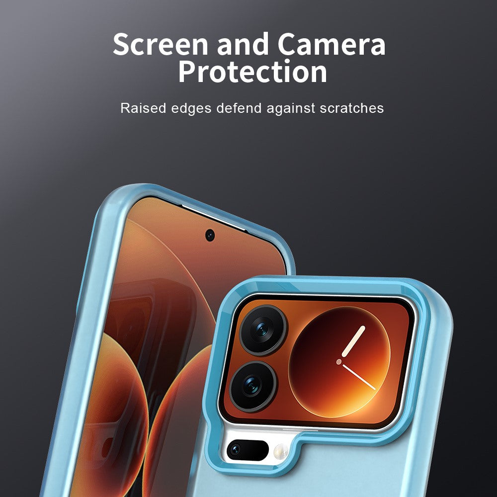 For Xiaomi 17 Pro Max Case PC + TPU + PET Matte Anti-Drop Phone Back Cover - Blue
