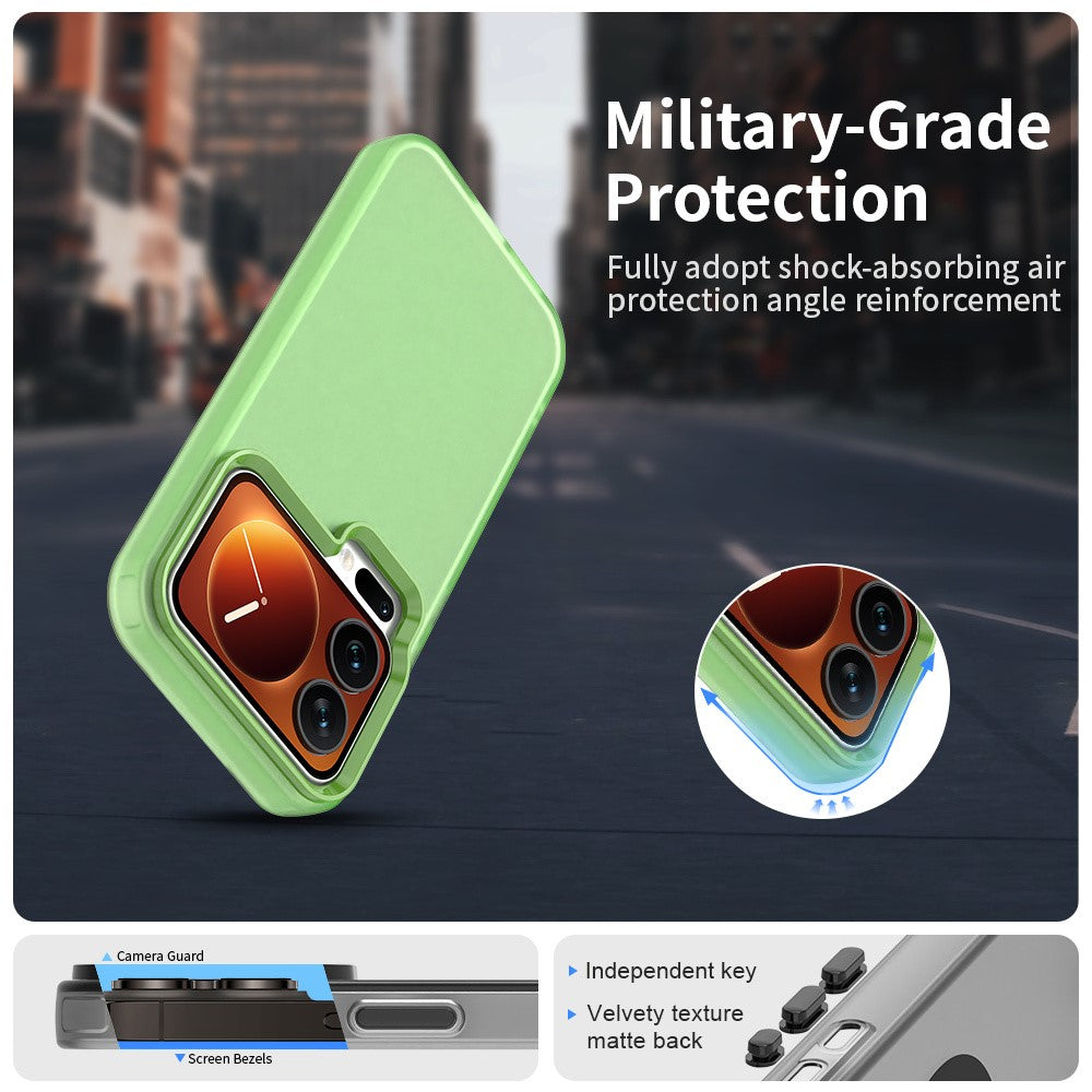 For Xiaomi 17 Pro Max Case PC + TPU + PET Matte Anti-Drop Phone Back Cover - Green