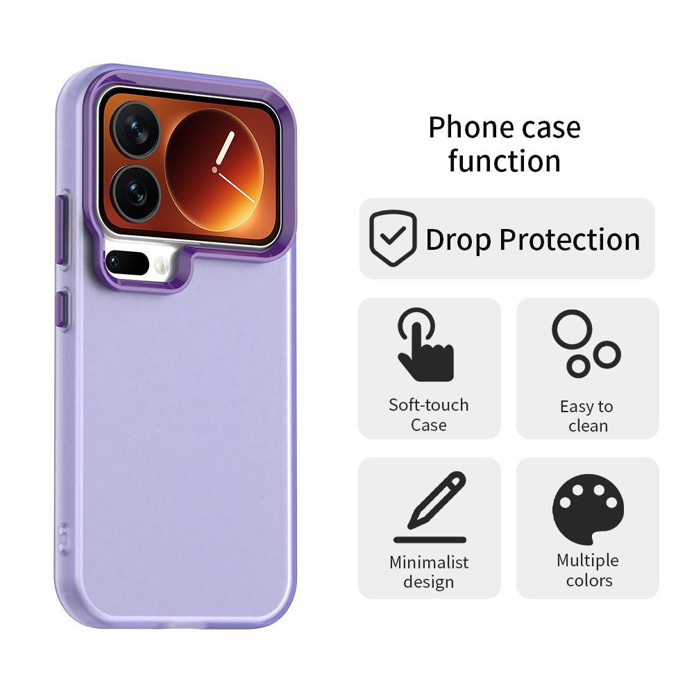 For Xiaomi 17 Pro Max Case PC + TPU + PET Matte Anti-Drop Phone Back Cover - Purple