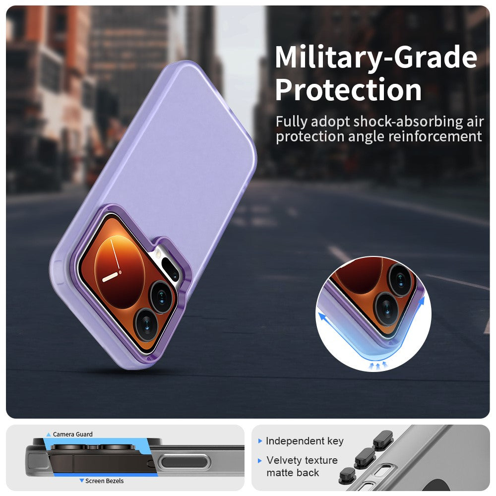 For Xiaomi 17 Pro Max Case PC + TPU + PET Matte Anti-Drop Phone Back Cover - Purple