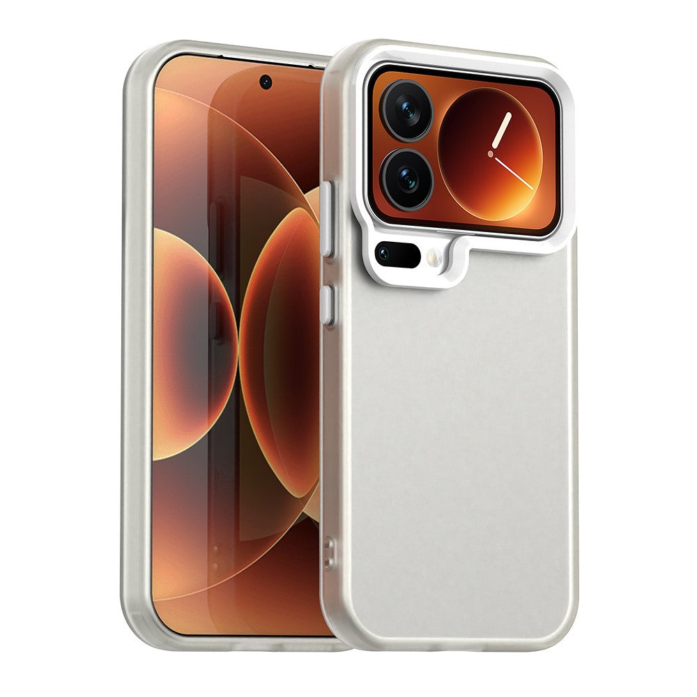 For Xiaomi 17 Pro Max Case PC + TPU + PET Matte Anti-Drop Phone Back Cover - White