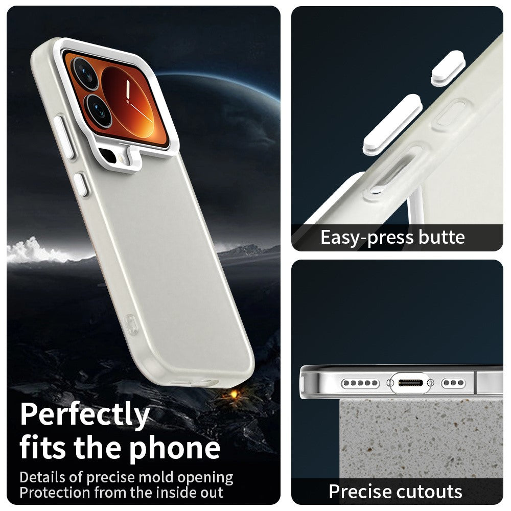 For Xiaomi 17 Pro Max Case PC + TPU + PET Matte Anti-Drop Phone Back Cover - White