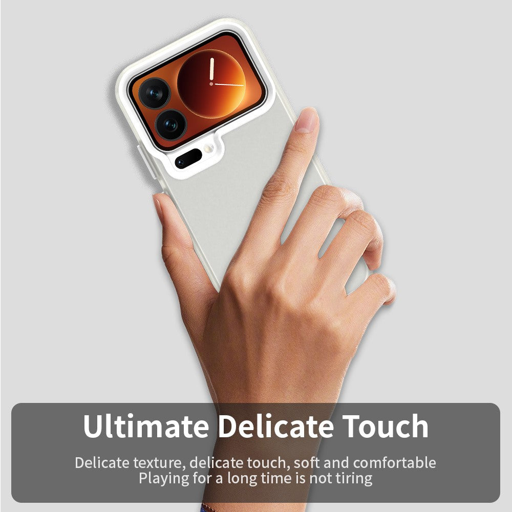 For Xiaomi 17 Pro Max Case PC + TPU + PET Matte Anti-Drop Phone Back Cover - White