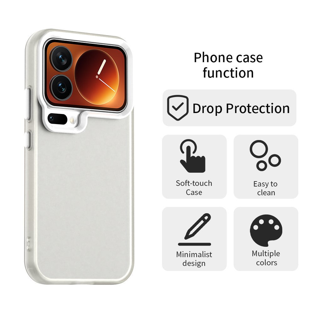 For Xiaomi 17 Pro Max Case PC + TPU + PET Matte Anti-Drop Phone Back Cover - White
