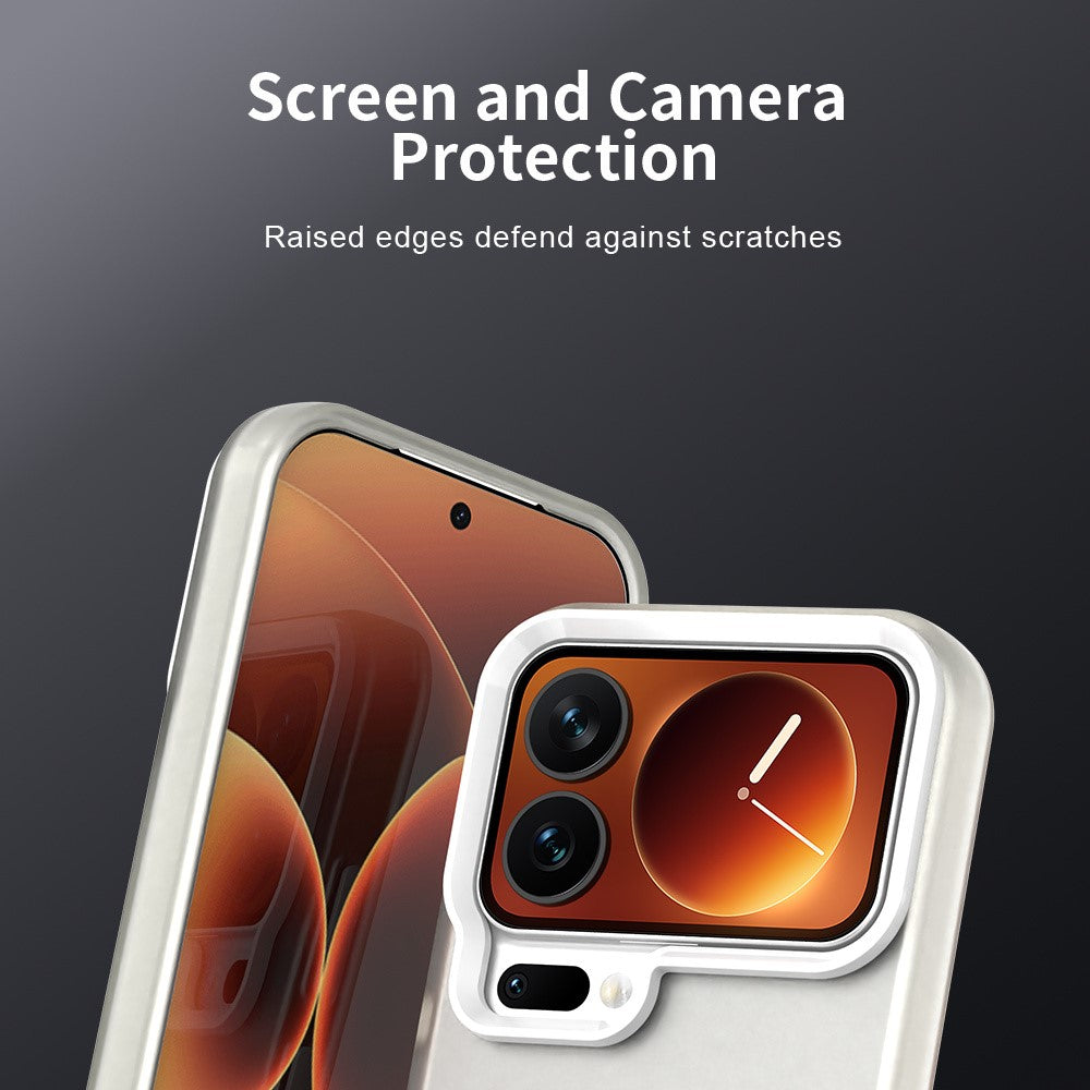 For Xiaomi 17 Pro Max Case PC + TPU + PET Matte Anti-Drop Phone Back Cover - White