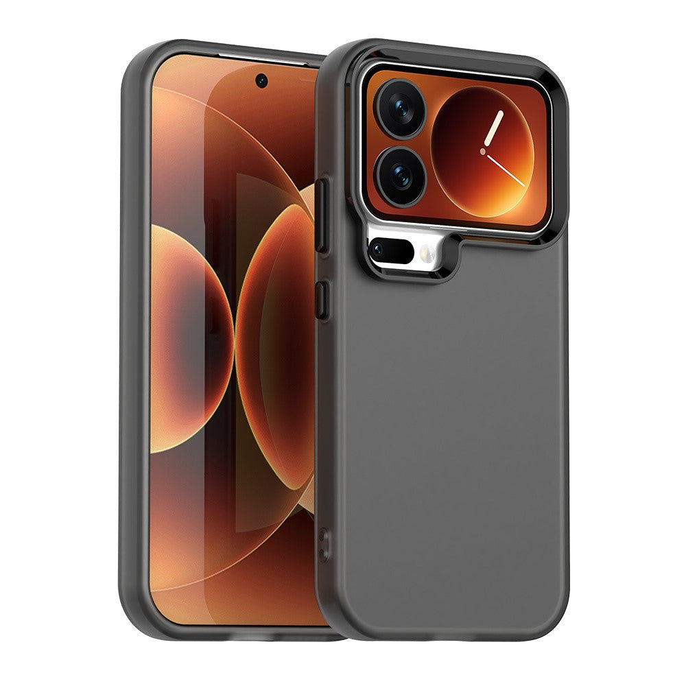 For Xiaomi 17 Pro Max Case PC + TPU + PET Matte Anti-Drop Phone Back Cover - Black