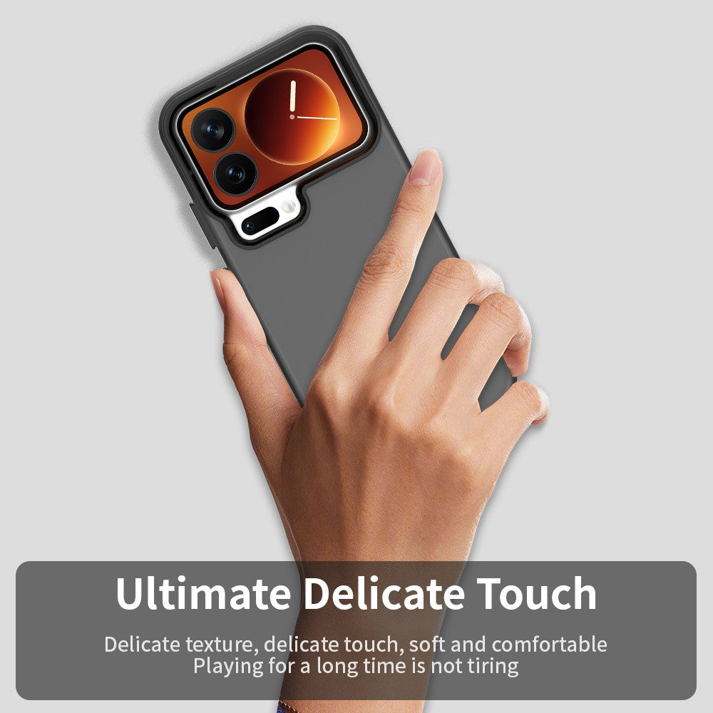 For Xiaomi 17 Pro Max Case PC + TPU + PET Matte Anti-Drop Phone Back Cover - Black