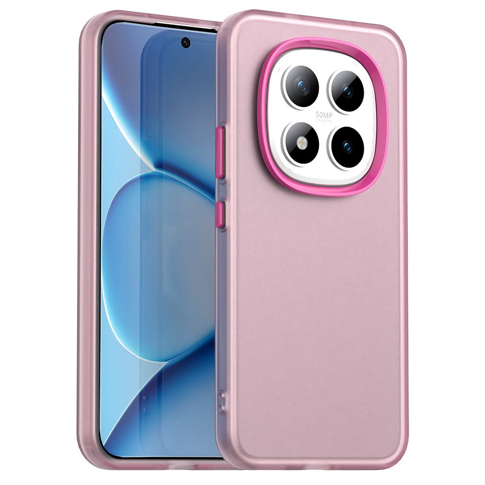 For Xiaomi Redmi Note 15 Pro 5G Case PC + TPU + PET Matte Anti-Drop Phone Back Cover - Red