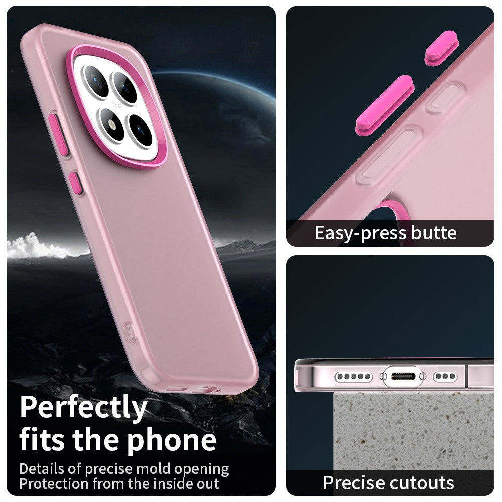 For Xiaomi Redmi Note 15 Pro 5G Case PC + TPU + PET Matte Anti-Drop Phone Back Cover - Red