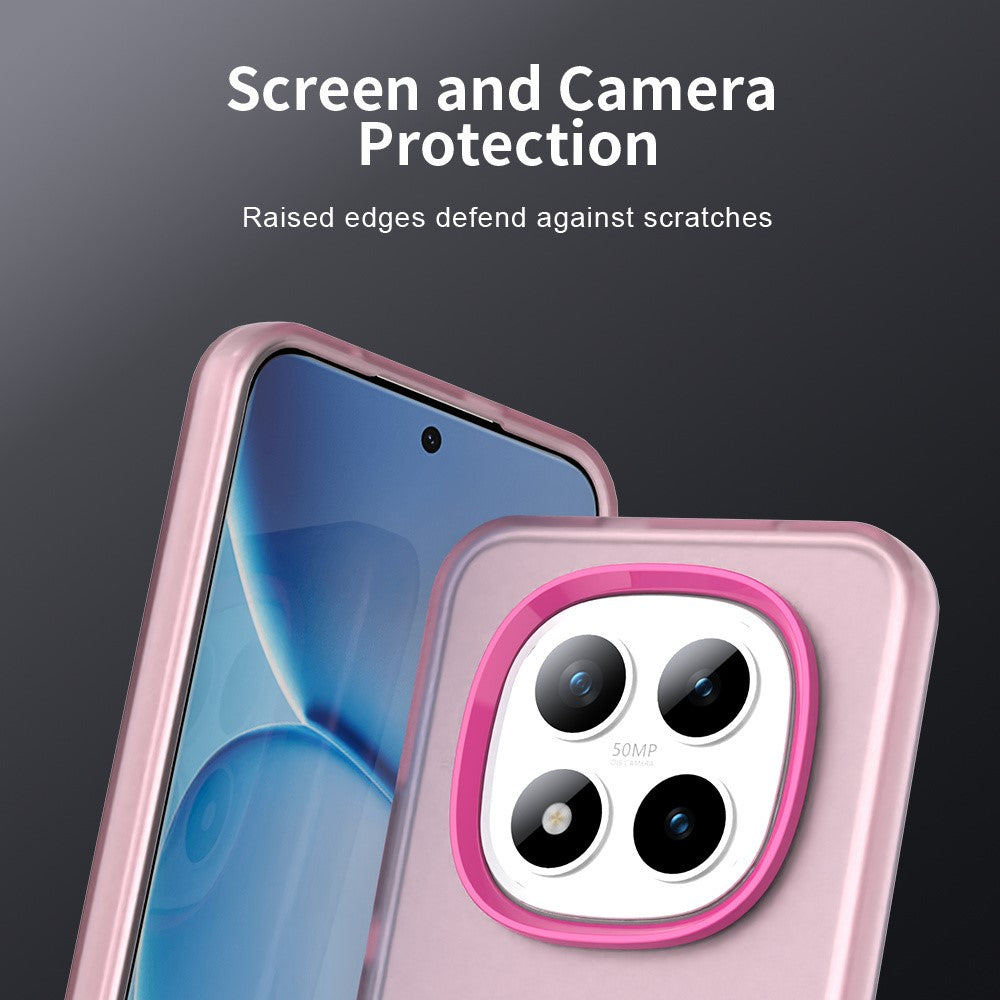 For Xiaomi Redmi Note 15 Pro 5G Case PC + TPU + PET Matte Anti-Drop Phone Back Cover - Red