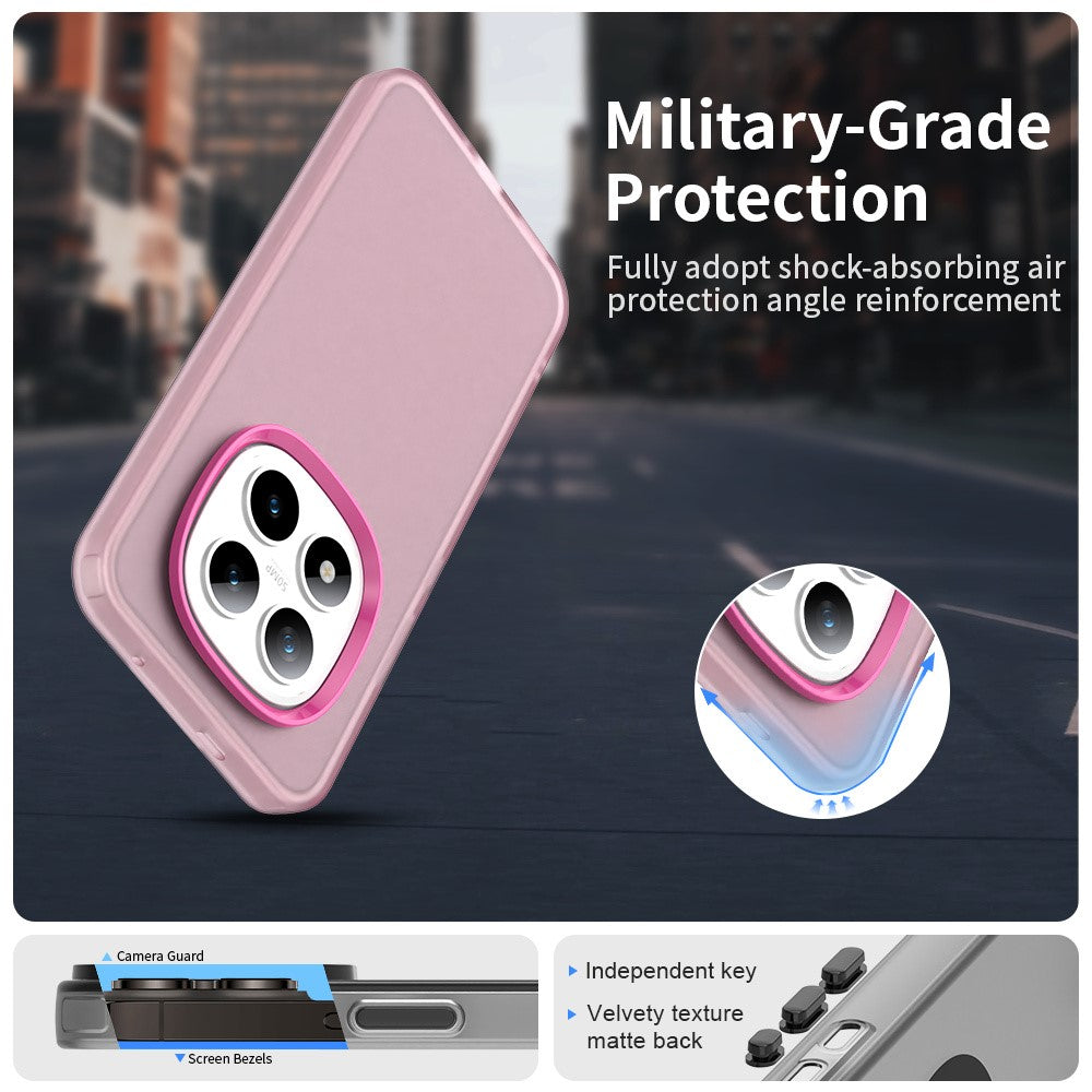 For Xiaomi Redmi Note 15 Pro 5G Case PC + TPU + PET Matte Anti-Drop Phone Back Cover - Red