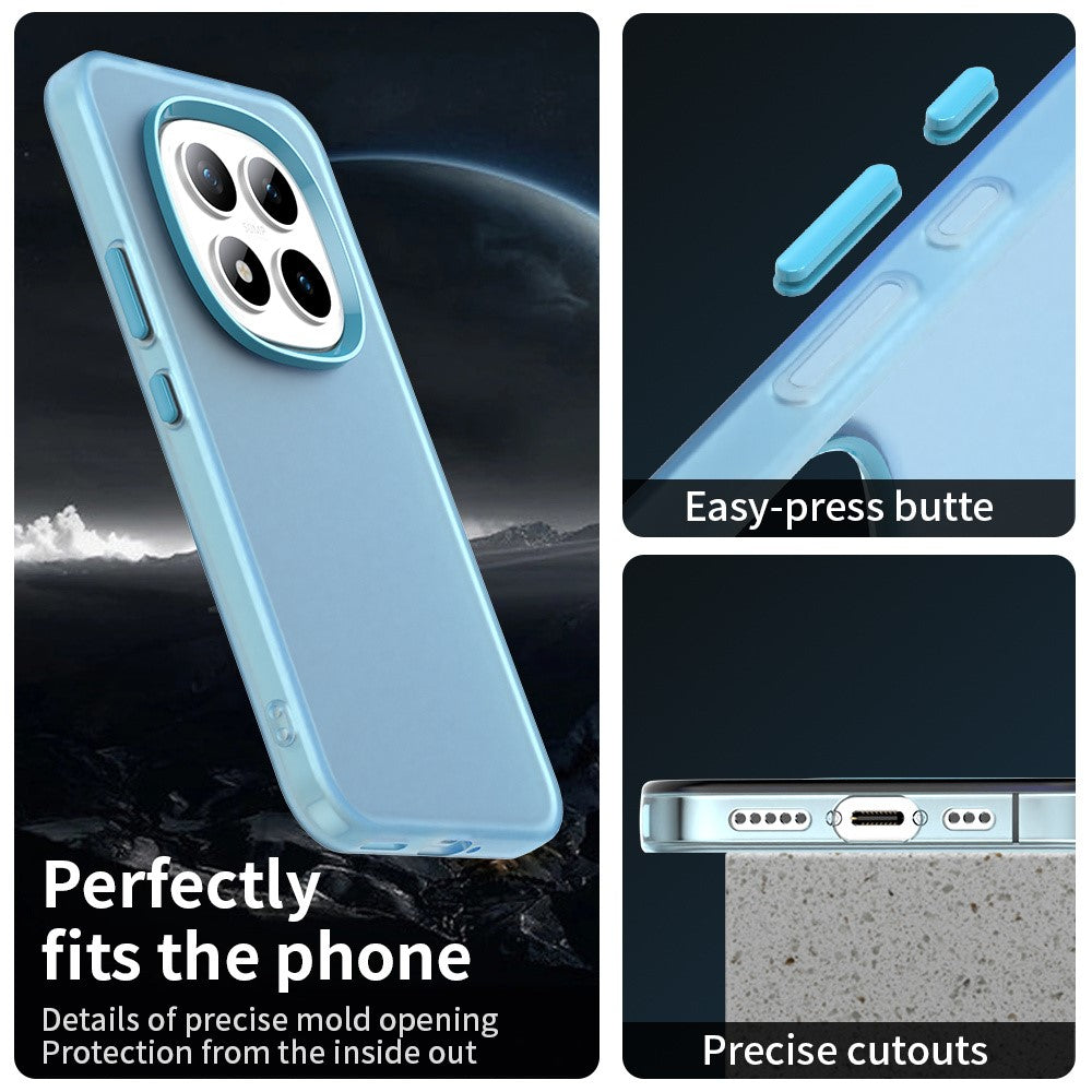 For Xiaomi Redmi Note 15 Pro 5G Case PC + TPU + PET Matte Anti-Drop Phone Back Cover - Blue