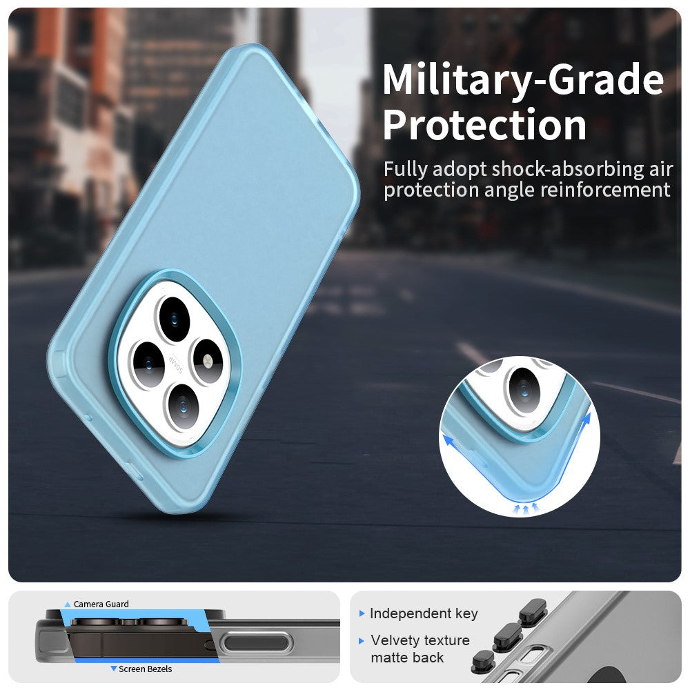 For Xiaomi Redmi Note 15 Pro 5G Case PC + TPU + PET Matte Anti-Drop Phone Back Cover - Blue